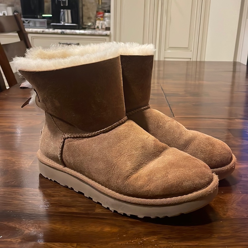Brown Mini UGG Boots- Size 8